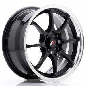 Japan racing Jr5 Gloss Black Machined Lip 7x15 4/100 ET35 N73.1