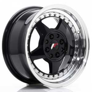 Japan racing Jr6 Gloss Black Machined Lip 8x16 4/100 ET30 N67.1